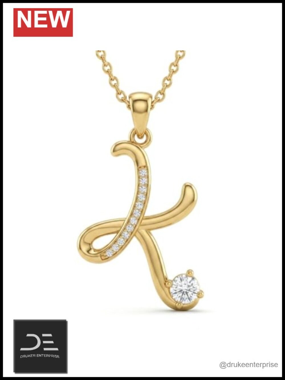 18K Yellow Gold Plated Initial Necklace Personalized Birthstone Pendant Jewelry